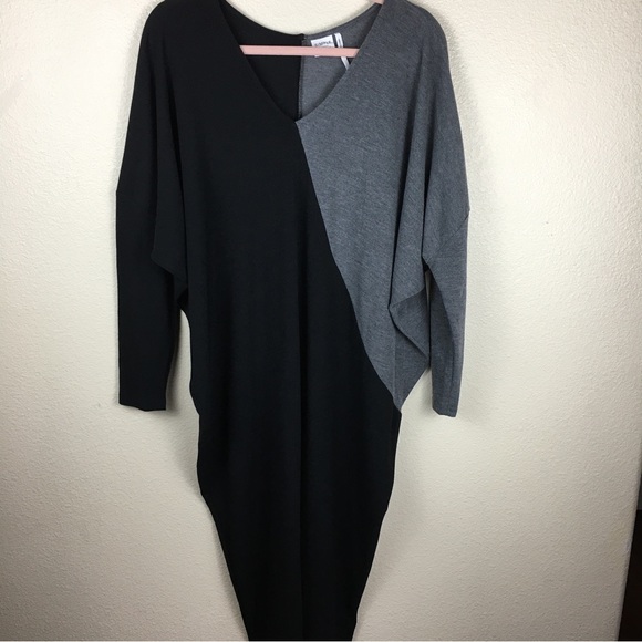 Simple by Suzanne Betro Women’s Black Gray Knit V-Neck Dolman Sleeve Size M - Picture 1 of 10